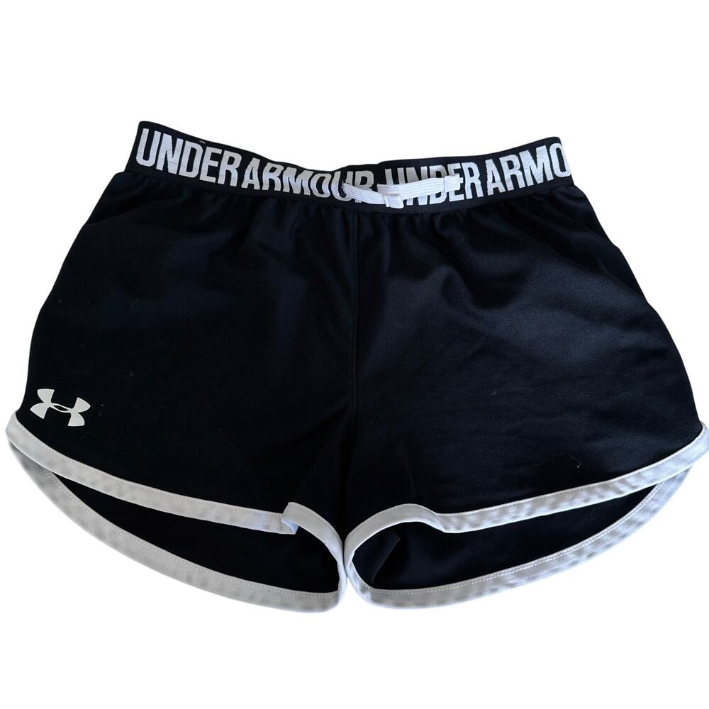 Under Armour Girls' Black Athletic Loose Fit Shorts - Large
